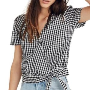 Gingham Wrap Crop Top